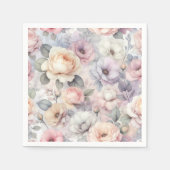 Elegante Rozenbloesems Servet (Voorkant)