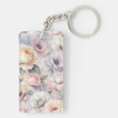 Elegante Rozenbloesems Sleutelhanger (achterkant)