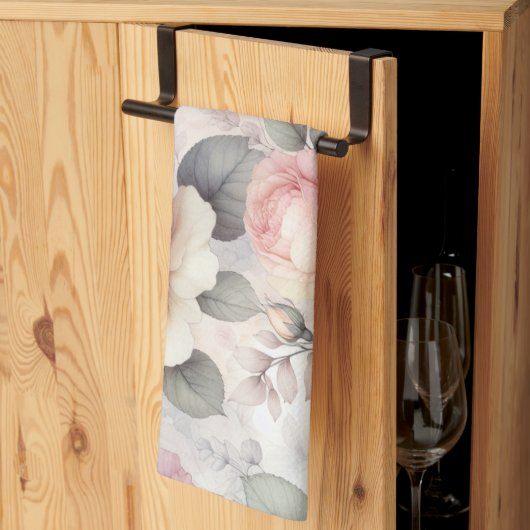 Elegante Rozenbloesems Theedoek (Derde Gevouwen)