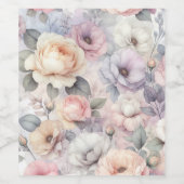 Elegante Rozenbloesems Wijn Etiket (Enkel label)