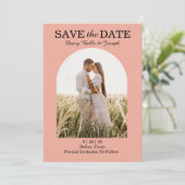 Elegante Rozenhof in Roze  Save The Date (Staand voorkant)