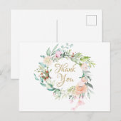 Elegante rozenkrans zakelijke dank je briefkaart (Voorkant / Achterkant)