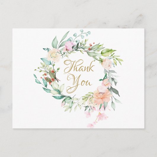 Elegante rozenkrans zakelijke dank je briefkaart (Voorkant)