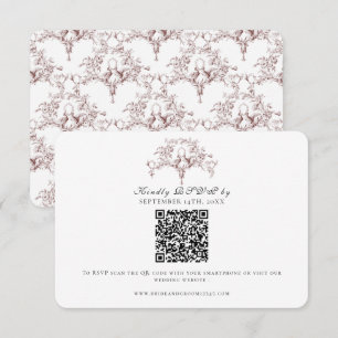 Elegante RSVP Bourgondie Rooi Franse Toile Duiven Kaartje