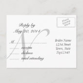 Elegante RSVP Briefkaart bruiloft monogram namen (Achterkant)