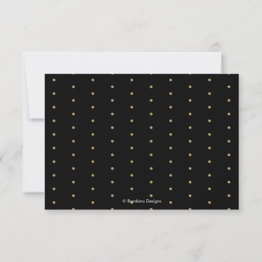 Elegante RSVP, Faux Goud Schrift Aankondiging (Achterkant)