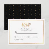 Elegante RSVP, Faux Goud Schrift Aankondiging (Voorkant / Achterkant)