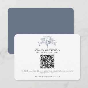 Elegante RSVP Franse Toile Navy Blauwe en Witte Du Kaartje