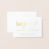 Elegante RSVP geen mailing Gereserveerde zitplaats Folie Kaarten (Voorkant met envelop)