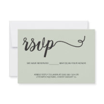 Elegante RSVP gereserveerde zitplaatsen Sage Green
