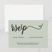 Elegante RSVP gereserveerde zitplaatsen Sage Green (Voorkant / Achterkant)