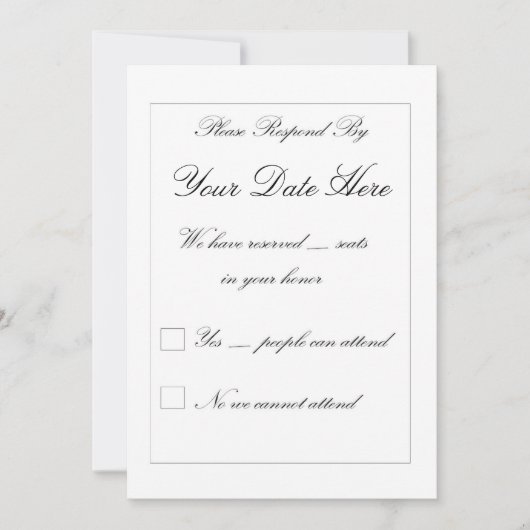 Elegante RSVP-kaart (Voorkant)