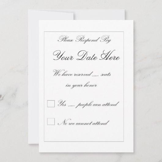 Elegante RSVP-kaart (Voorkant)
