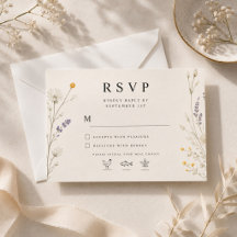 Elegante RSVP-kaart met wilde bloemen