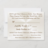 Elegante, RSVP-menu-Kaarten, of Maaltijdkeuzes ver Kaart (Achterkant)