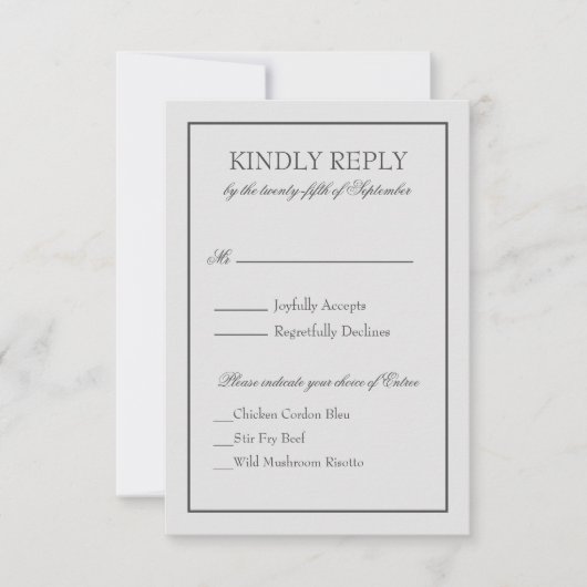 Elegante RSVP met twee randen en scripttekst (Voorkant)
