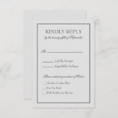 Elegante RSVP met twee randen en scripttekst (Voorkant / Achterkant)