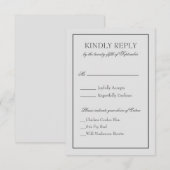 Elegante RSVP met twee randen en scripttekst Kaartje (Voorkant / Achterkant)