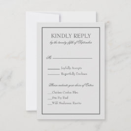 Elegante RSVP met twee randen en scripttekst Kaartje