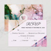 ** Elegante RSVP Modern Waterverf bruiloft Kaartje (Voorkant / Achterkant)