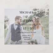 Elegante RSVP QR Code 2 foto's Bruiloft uitnodigin (Voorkant)