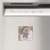 Elegante RSVP QR Code bruiloft vervaagde foto Magneet (Insitu (Vaatwasser))