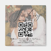 Elegante RSVP QR Code bruiloft vervaagde foto Magneet (Voorkant)