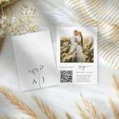 Elegante RSVP QR-code met fotobruiloft