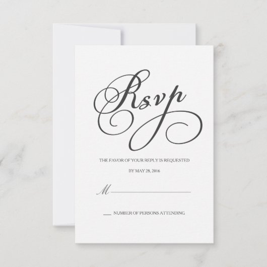 Elegante RSVP | Response Kaart (Voorkant)