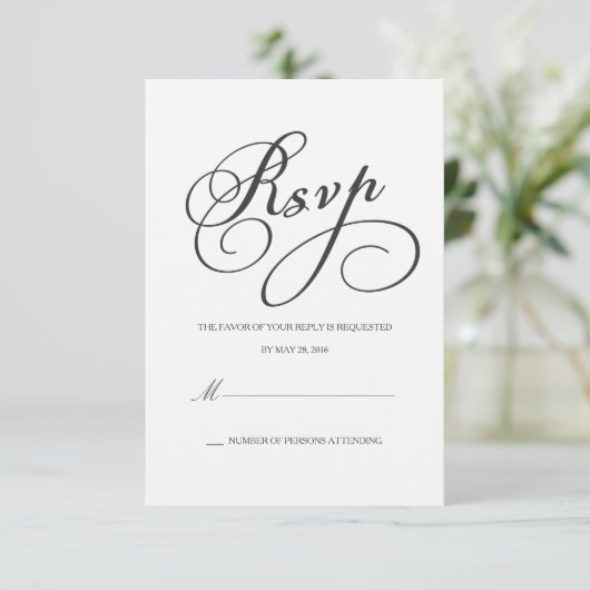 Elegante RSVP | Response Kaart (Staand voorkant)