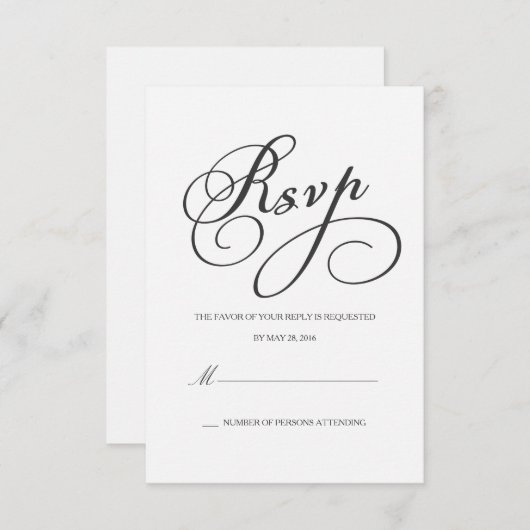 Elegante RSVP | Response Kaart (Voorkant / Achterkant)