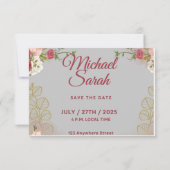 Elegante RSVP Response Kaart | Aangepaste bruiloft (Achterkant)
