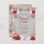 Elegante RSVP Response Kaart | Aangepaste bruiloft (Voorkant / Achterkant)