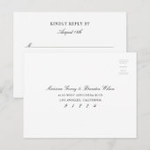 Elegante RSVP Response Kaart bruiloft evenement (Voorkant / Achterkant)