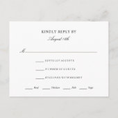 Elegante RSVP Response Kaart bruiloft evenement (Achterkant)