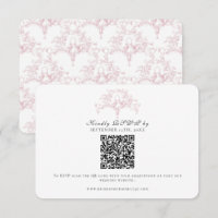 Elegante RSVP Roze en Witte Franse Toile Duiven Ku