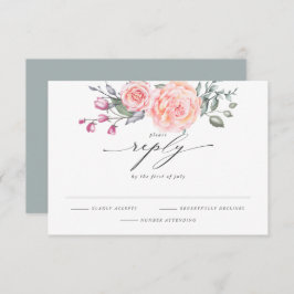 Elegante RSVP rustieke Waterverf Cottage Rozen