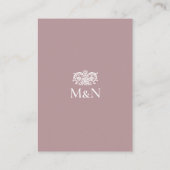Elegante RSVP Trouw Monogram QR Code Stof Roze Informatiekaartje (Achterkant)