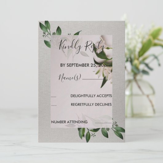 Elegante RSVP uitnodiging (Staand voorkant)