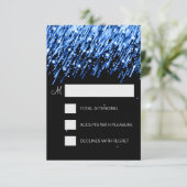 Elegante RSVP Vallende Sterren Blauw (Staand voorkant)