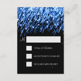 Elegante RSVP Vallende Sterren Blauw Kaartje
