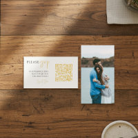 Elegante RSVP volledige omslagfoto en gouden QR-co
