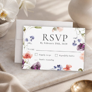 Elegante RSVP voor bloemenfeest met wilde bloemen Kaartje