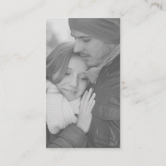 Elegante RSVP | Zwart-wit foto QR-code Informatiekaartje (Achterkant)