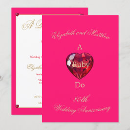 Elegante Ruby Do 40ste huwelijksverjaardag Kaart