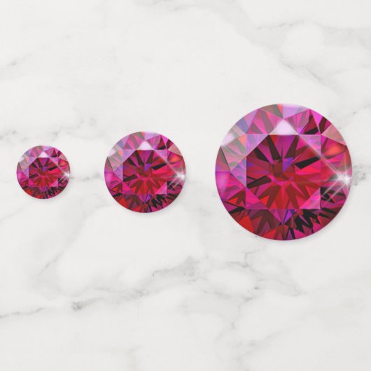 Elegante Ruby Edelsteen Party Table Confetti (Achterkanten)