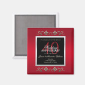 Elegante Ruby Edelstenen Save The Date Magneet (Voorkant / Achterkant)