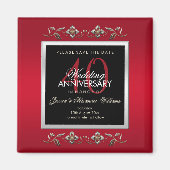 Elegante Ruby Edelstenen Save The Date Magneet (Voorkant)