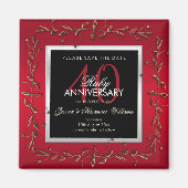 Elegante Ruby Edelstenen Save The Date Magneet (Voorkant)