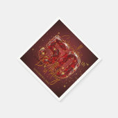 Elegante Ruby en Goud 50ste Verjaardag Servet (Hoek)